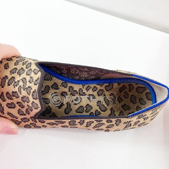 Rothys Spotted Leopard Print Slip On Round Toe Loafers Flat Tan 6.5 - Picture 6 of 9